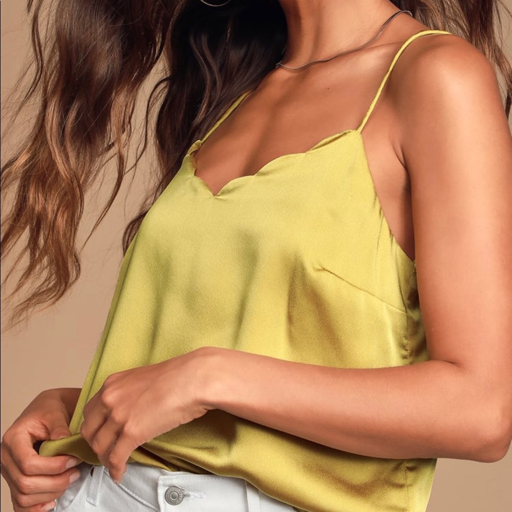 Lulus Yellow Scalloped Cami